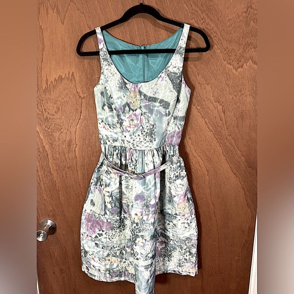 Eliza J Pastel Floral Scoop-Neck Fit & Flare Dress